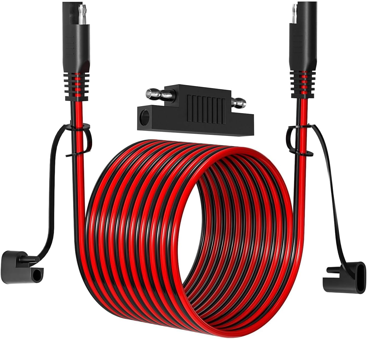 26FT SAE to SAE Extension Cord, 16AWG, with Reverse Adapter, Heavy-Duty SAE Connectors, Solar Wiring Adapter for Solar Panel Charging of Automobiles, RVs, and Motorcycles (16AWG)