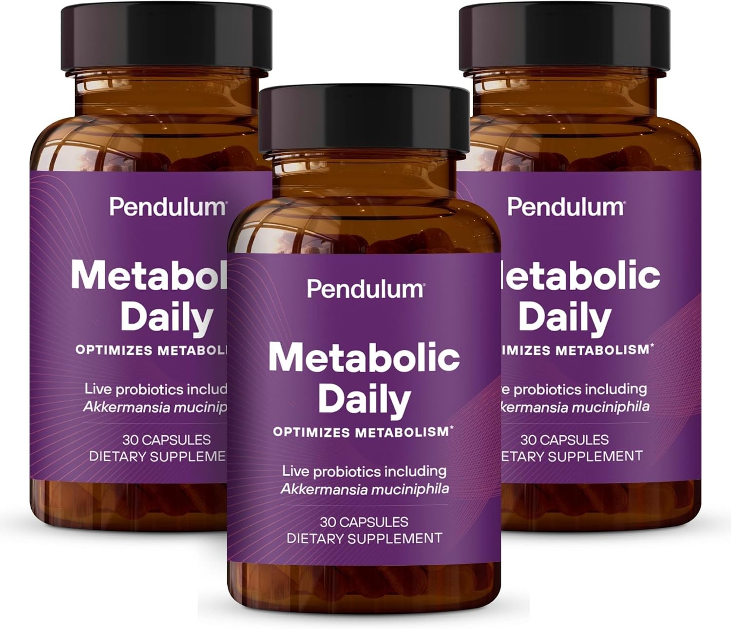 Pendulum Metabolic Daily with Akkermansia &acirc;&euro;&ldquo; Also Includes Anaerobutyricum, Clostridium &acirc;&euro;&ldquo; Reduces Sugar Cravings and Energy Slumps &acirc;&euro;&ldquo; The only Brand with Akkermansia - 3 Pack