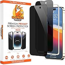 Slapback Premium Privacy Screen Protector for iPhone 14 Pro Max [2-Pack] [6.7 inch Display] Anti-Spy 28 Degree Blackout 9H Hardness Full Coverage Tempered Glass Easy Install Frame Case-Friendly