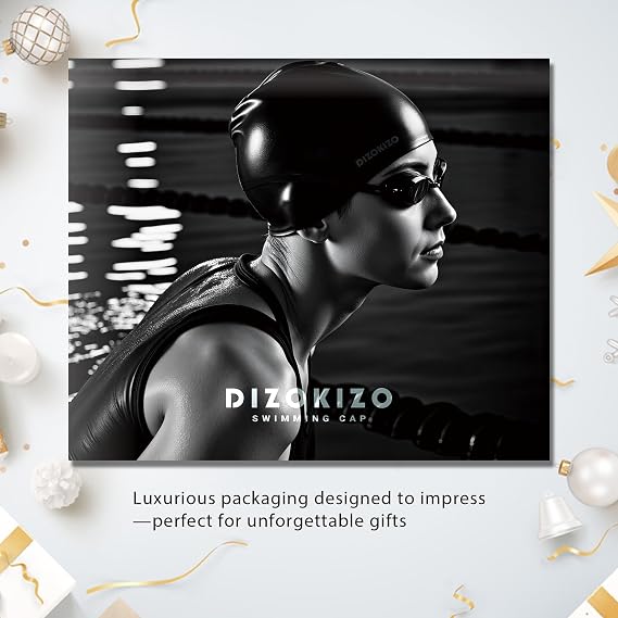 2pcs High Elasticity Silicone Swim Cap for Women and Men, Comfortable Non-Slip Swimming Caps for Long and Short Hair, Durable Waterproof Swim Hats for Adults, Keep Hair Dry