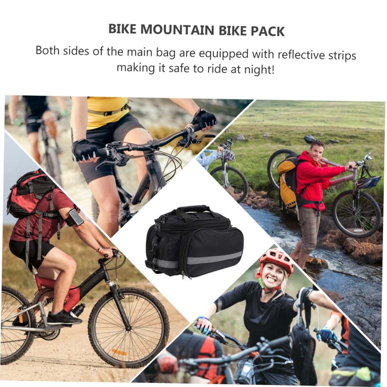 Oxford Stoff Gepäckträgertasche Schwarz fürs Fahrrad