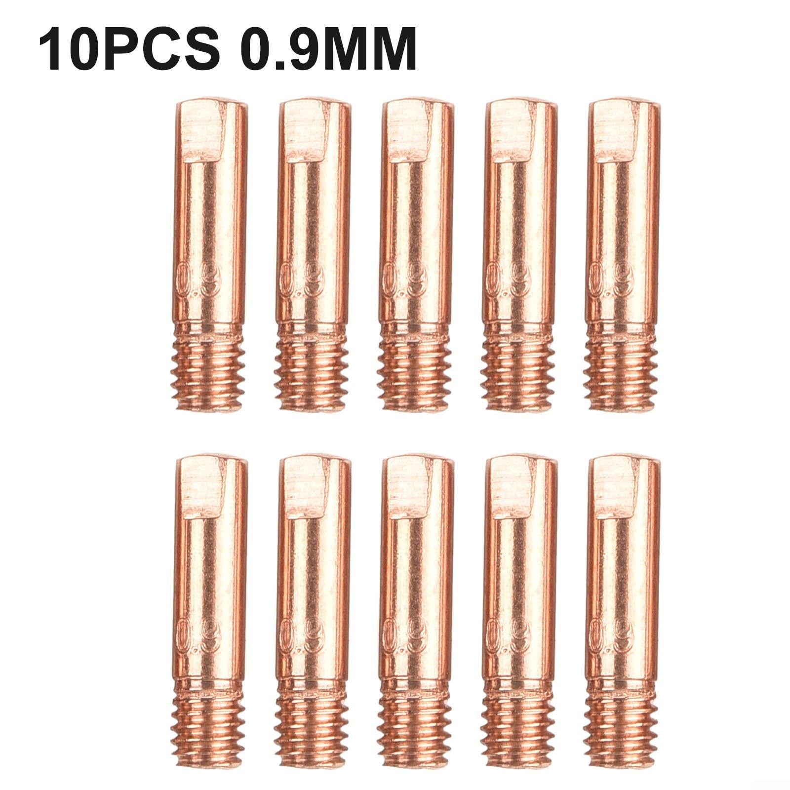 MB15 15AK Contact Tips M6 Welding Nozzles Set 10PCS MIG MAG Welding Torch Accessories High Quality Copper Material 0.6mm 0.8mm 0.9mm 1.0mm 1.2mm Sizes Available(0.9mm)