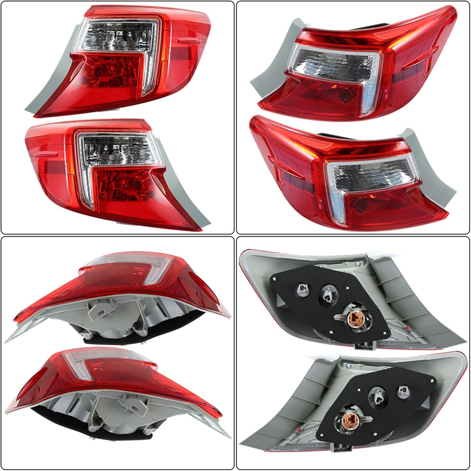 Silscvtt Rear Brake Tail Lights Assembly Replacement for Toyota Camry 2012-2014 Left and Right Side Tail Lamps 8155006470 TO2805114