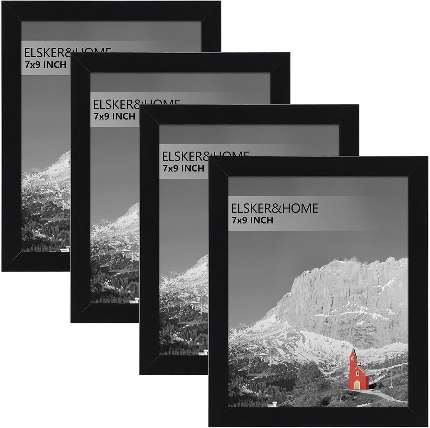 ELSKER&HOME 8.5 x 11 Picture Frame - Black Sturdy Wood Composite Certificate Frame 8 Pack - Semi-Tempered Glass - Includes Hanging Hardware and Desktop Easel - for Document/Diploma Frame (8 Pack)