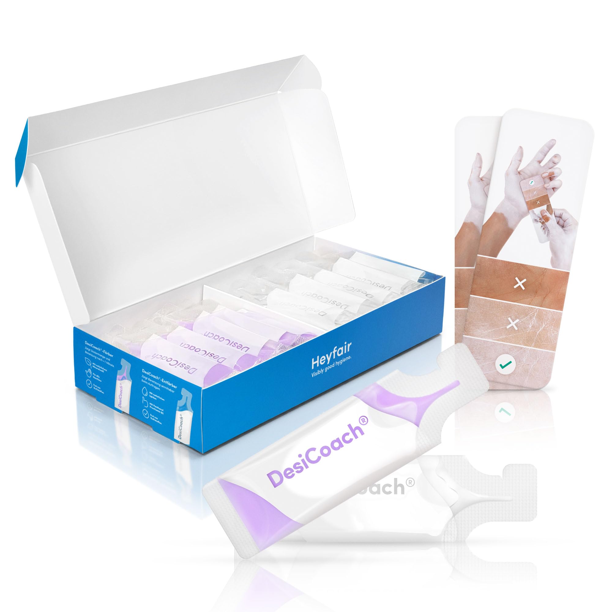 4Groups Händedesinfektion Training – effektiv für Teams, 20er-Set | Hygienetraining von Heyfair. Ganz ohne UV-Licht.