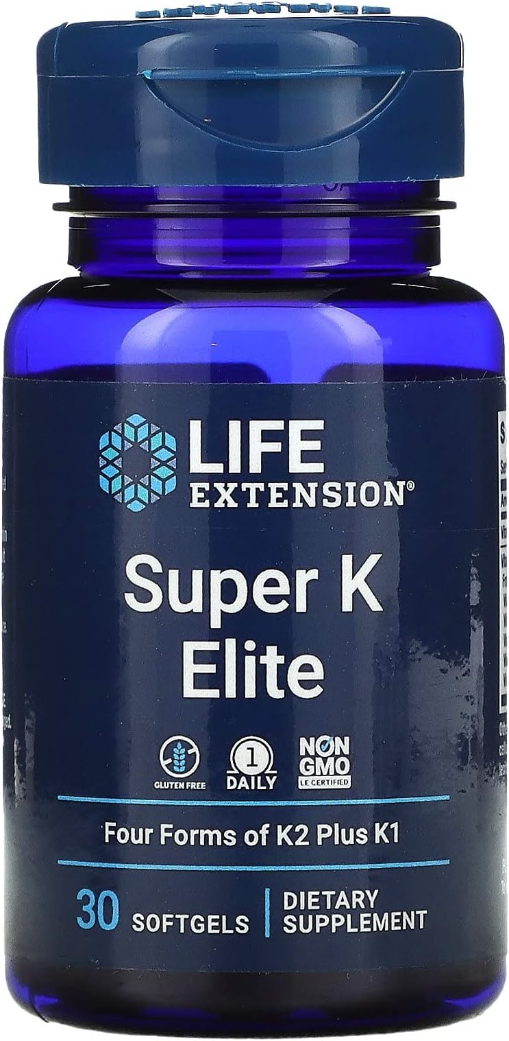 Life Extension Super K Elite - Complete K Formula for Healthy Bones, Arteries 30 Softgels