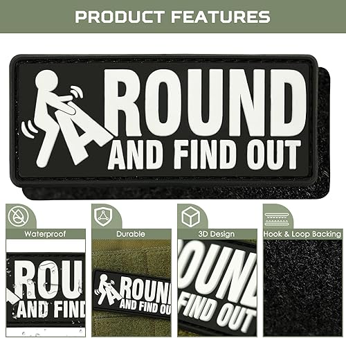Miniatura 2 de XMJY Parche FAFO de PVC  1 parche F Around and Find Out, divertidos parches tácticos, parche de gancho y bucle de moral militar para mochilas,
