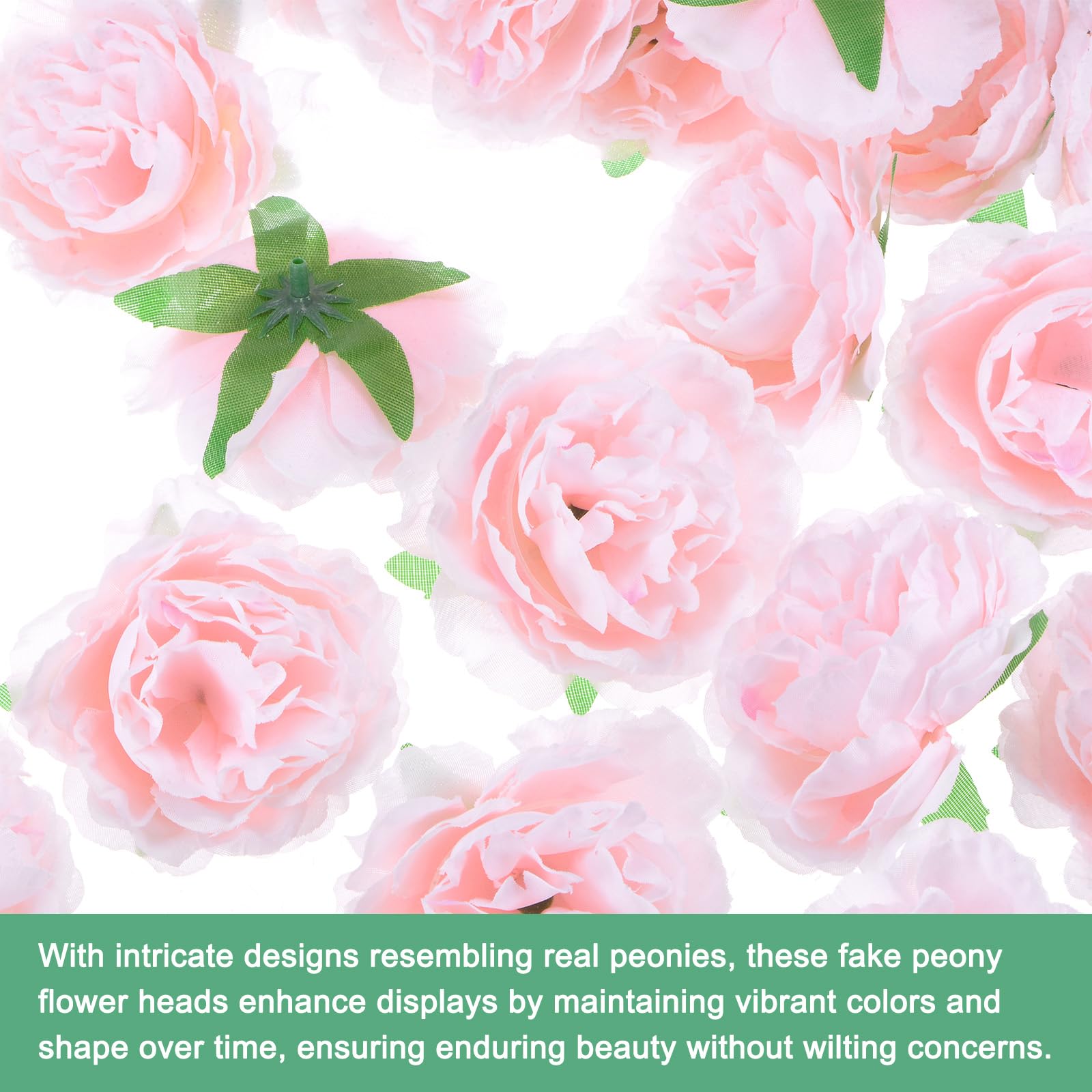 M METERXITY 40-Pack Artificial Flower Heads, 3.15 Inch Silk Faux Peony Head for Wedding/Bouquet/Party/Home Decorations - Image 2