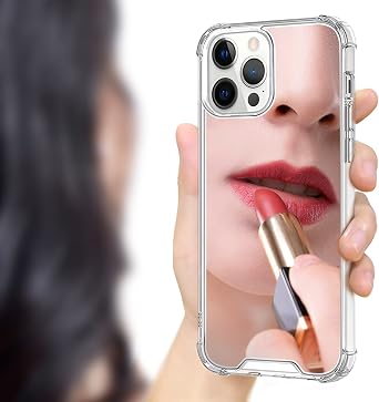 for iPhone 12 pro max Mirror Case for Women,Acrylic Mirror Phone Case That Can Be Used for Outdoor Makeup for Girl Who Love BeautyClassic Mirror