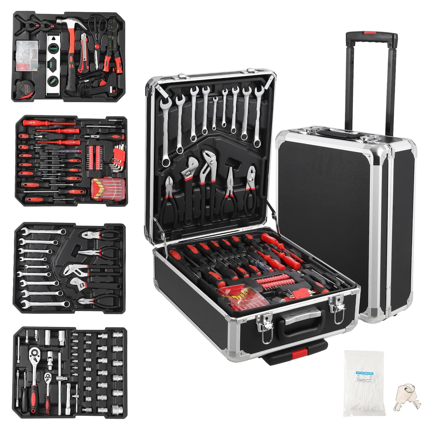Amenitlif 800-Piece Mechanics Tool Set - Professional Tool Kit with Socket Wrenches & Complete Hand Tools for Home/Auto Repair Tools Set