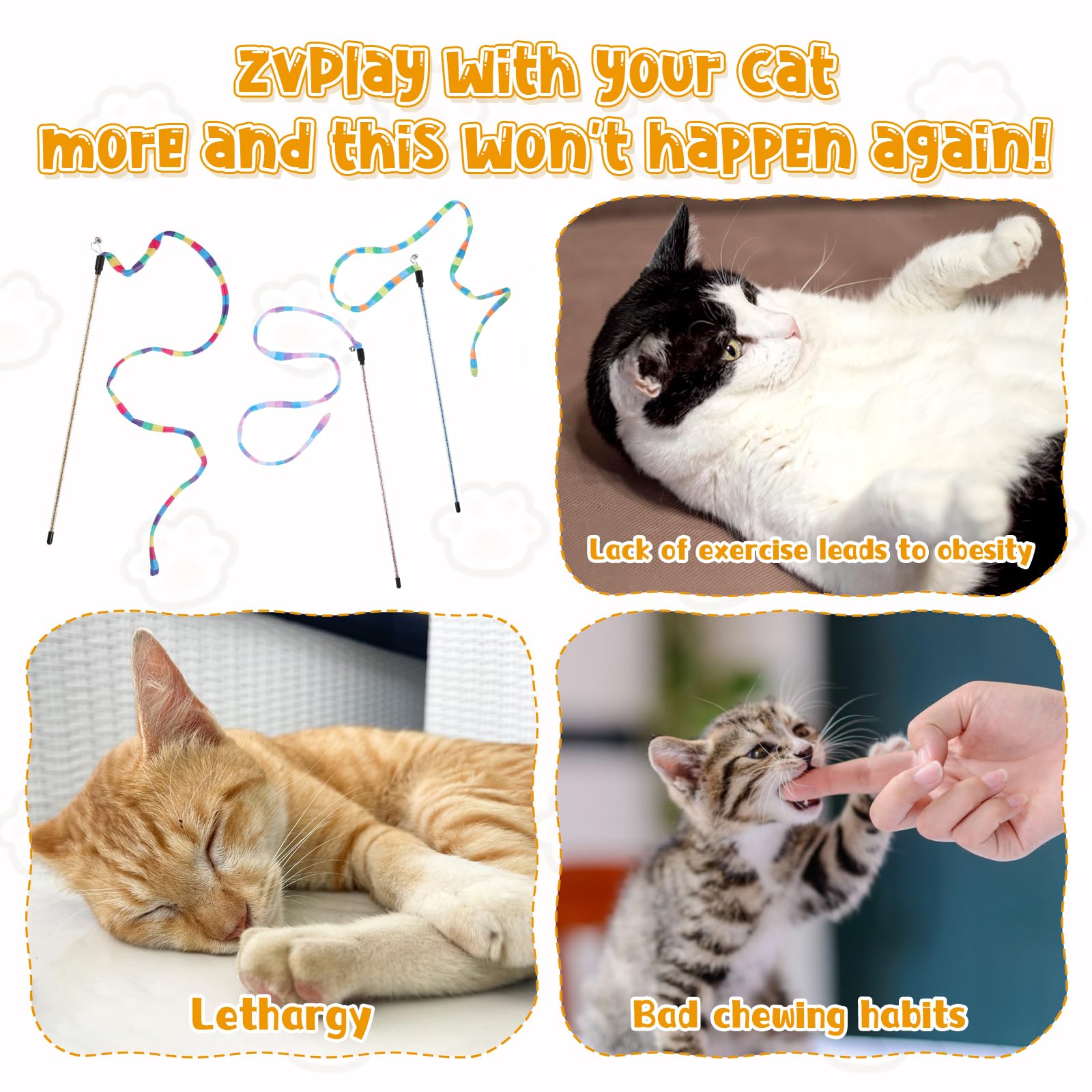 3 PCS Interactive Cat Rainbow Wand Toys - Image 4