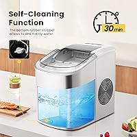 Vista 3 de VIVOHOME Máquina automática eléctrica portátil para hacer cubitos de hielo con cuchara de mano, 10 bolsas de hielo y función de autolimpieza, 27