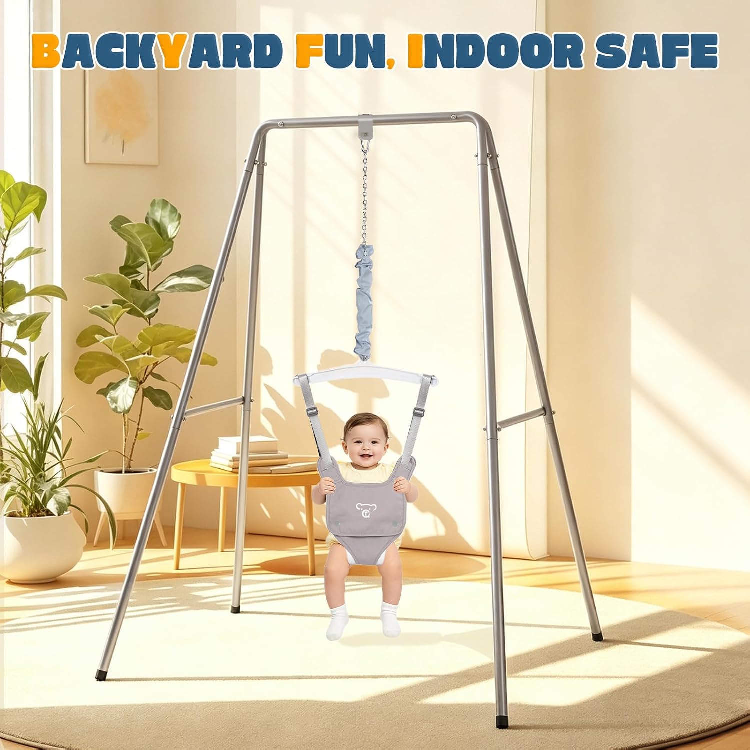 Baby Jumper with Stand, Baby Jumpers and Bouncers, Baby Exerciser Suitable for 6-24 Months