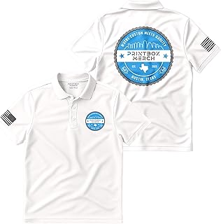 Custom Golf Polo Shirt for Men, Customized Polo Shirts, Short Sleeve Collared Mens Apparel White