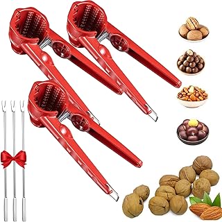 Multifunction Nutcracker with Non Slip Handle, Heavy Duty Pecan Walnut Plier Open, Nutcracker Tool for Walnut, Nuts, Chestnut, Hazelnuts (3PCS)