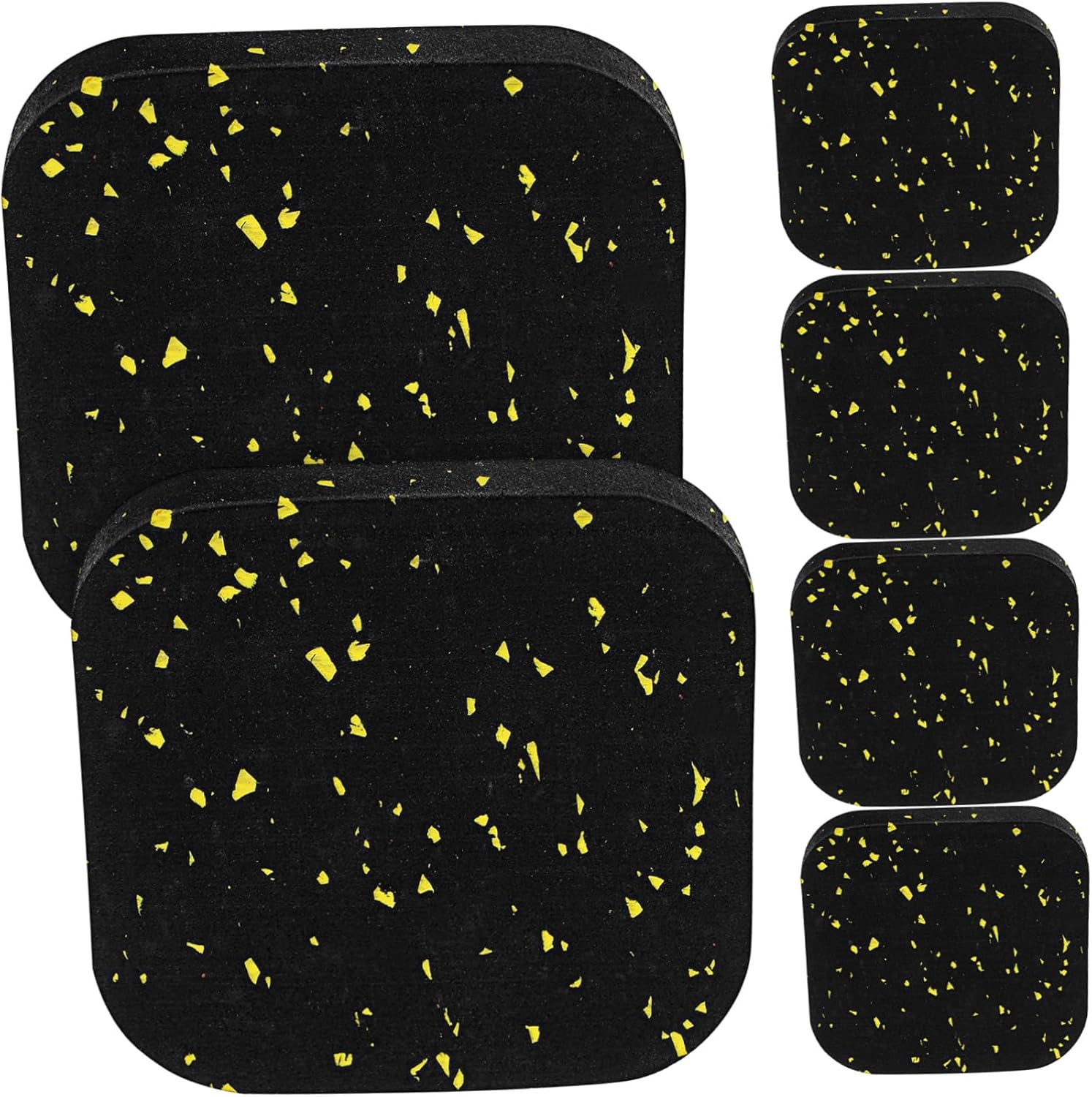 GANAZONO 6 PCS Rubber Treadmill Mat Pads High Density Vibration Exercise Equipment Mat for Soundproof Floor Protection Flexible Design for Home Activities