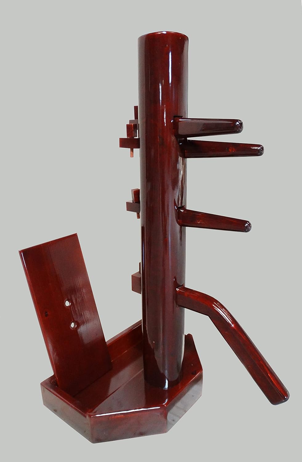 Wing Chun Wooden Dummy with Base Cherry-Colored with Form and Cover