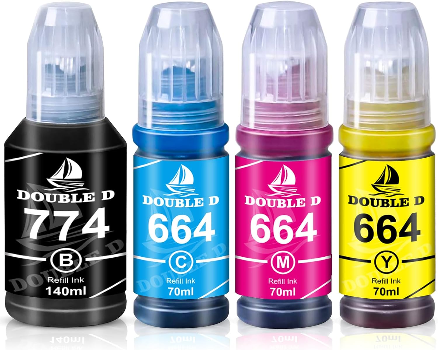 D Ink DOUBLE D ET 2550 2650 Ink Refill 774 664 Ink Bottles 140ml/70ml ...