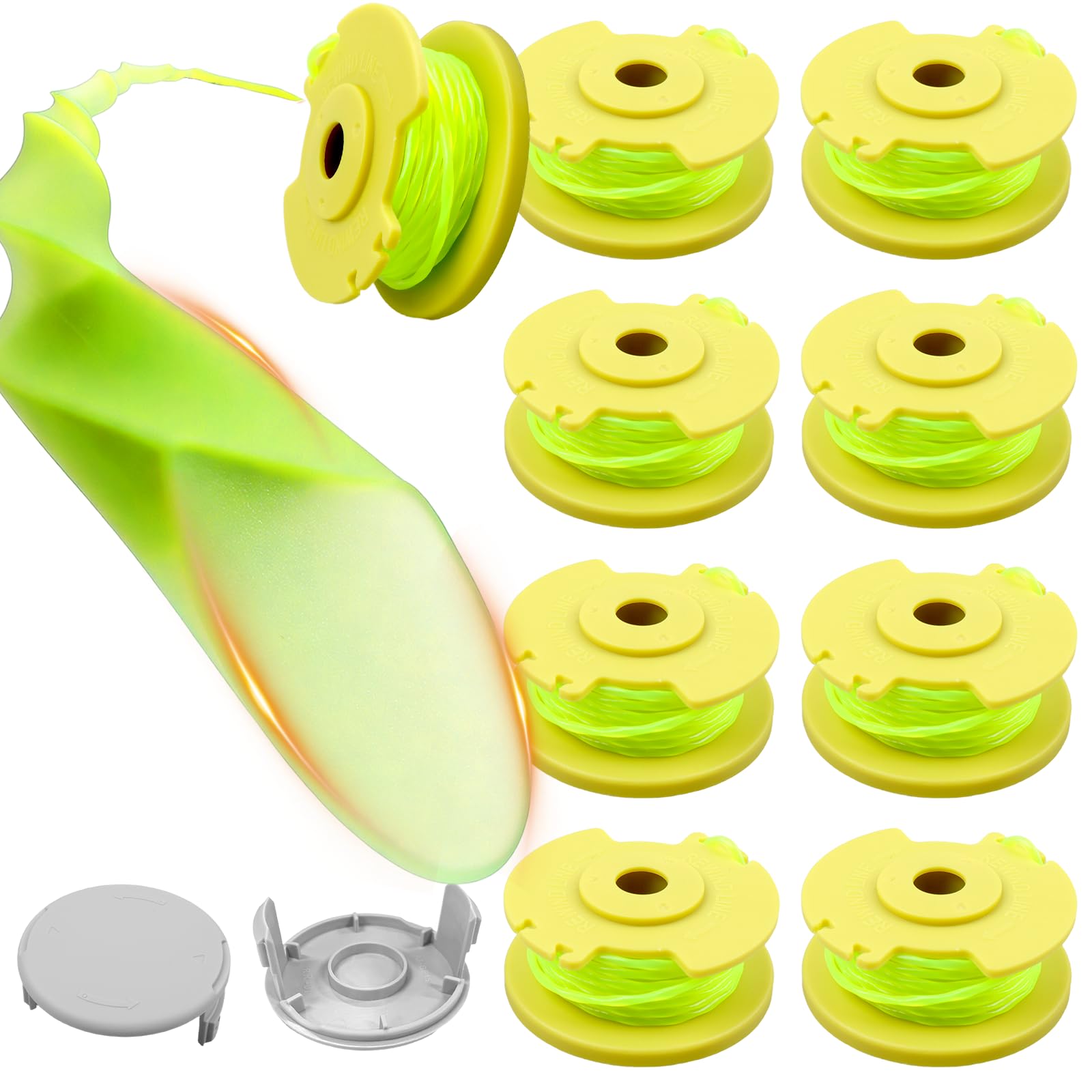 11PCS String Trimmer Replacement Spool with 2mm Twisted Strimmer Wire, Cordless Trimmer Spool Line Replacement Parts, Compatible with Ryobi 18V 24V 40V Lawn Mowers