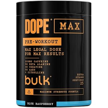 Bulk Dope Max Pre-Workout Powder Blue Raspberry 563 g