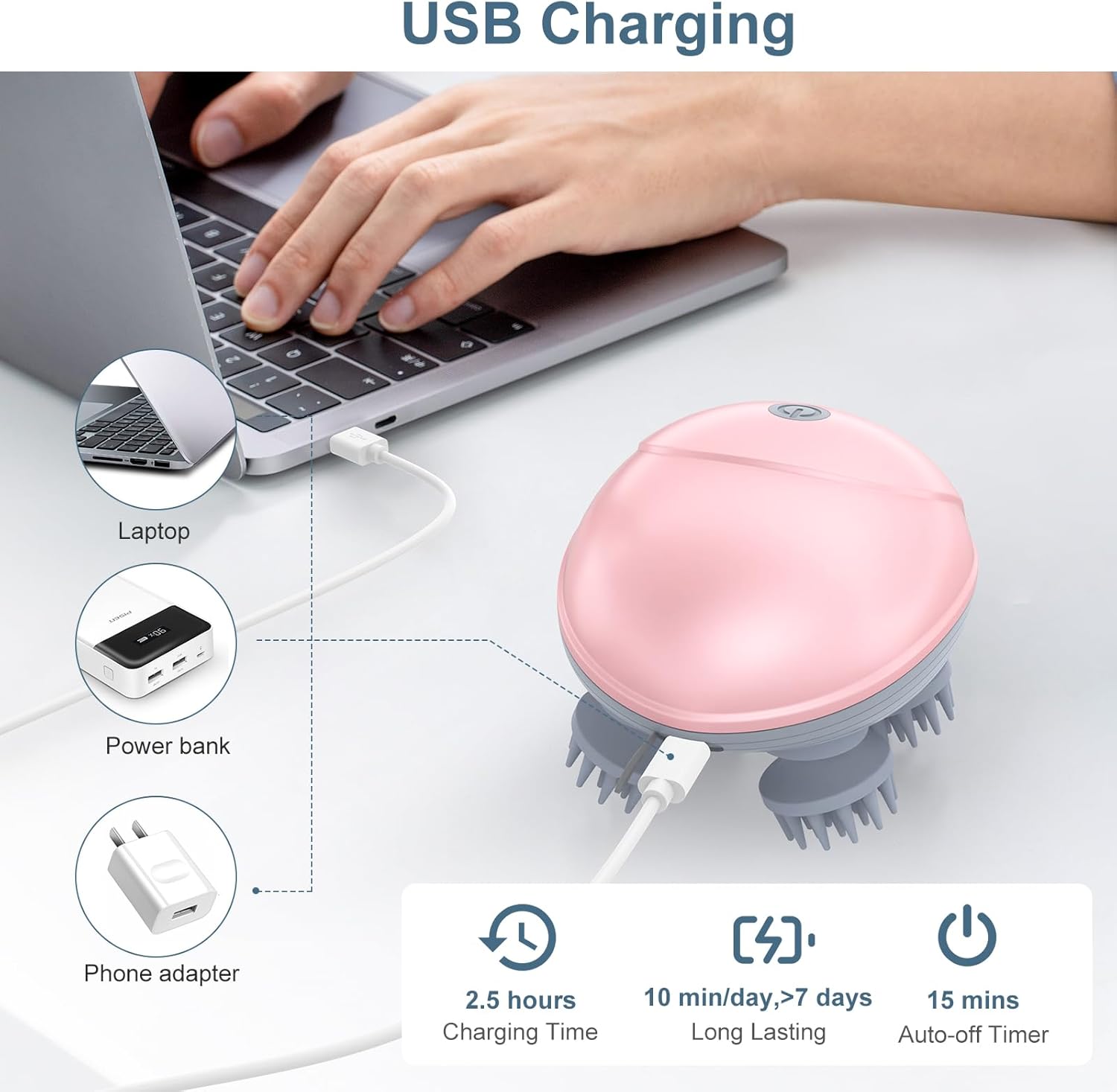 Upgraded Handheld Pet Massager for Dogs and Cats, Electric Cat Dog Massager, with 4 Rotatable Massage Heads, Three Modes, for Relieving Tight Stiffness Muscles, Promote Bonding