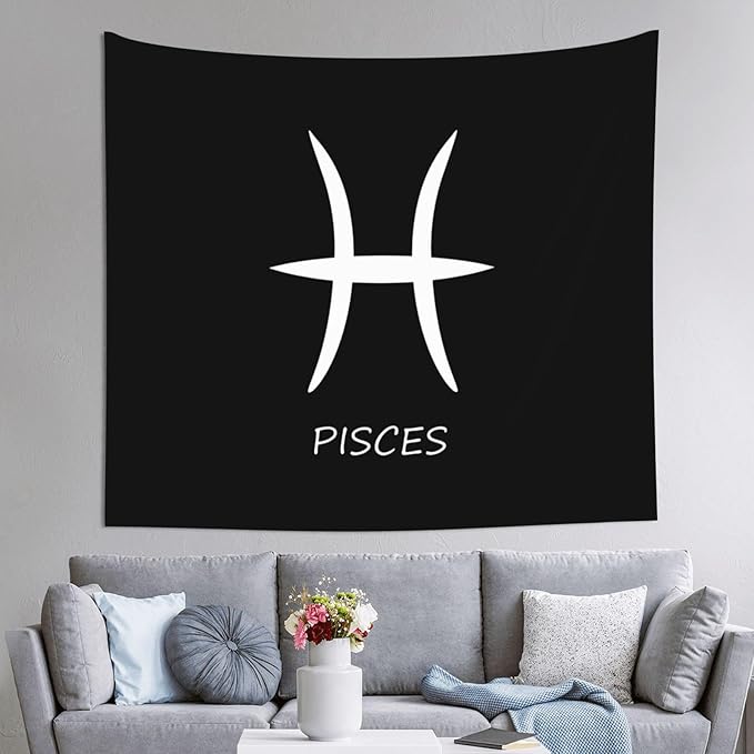 TIPKMRLE Pisces Sign Tapestry Wall Decoration Large Tapestry, For Home Decor, Bedroom Decor, Party Decor 60 * 51 Inch
