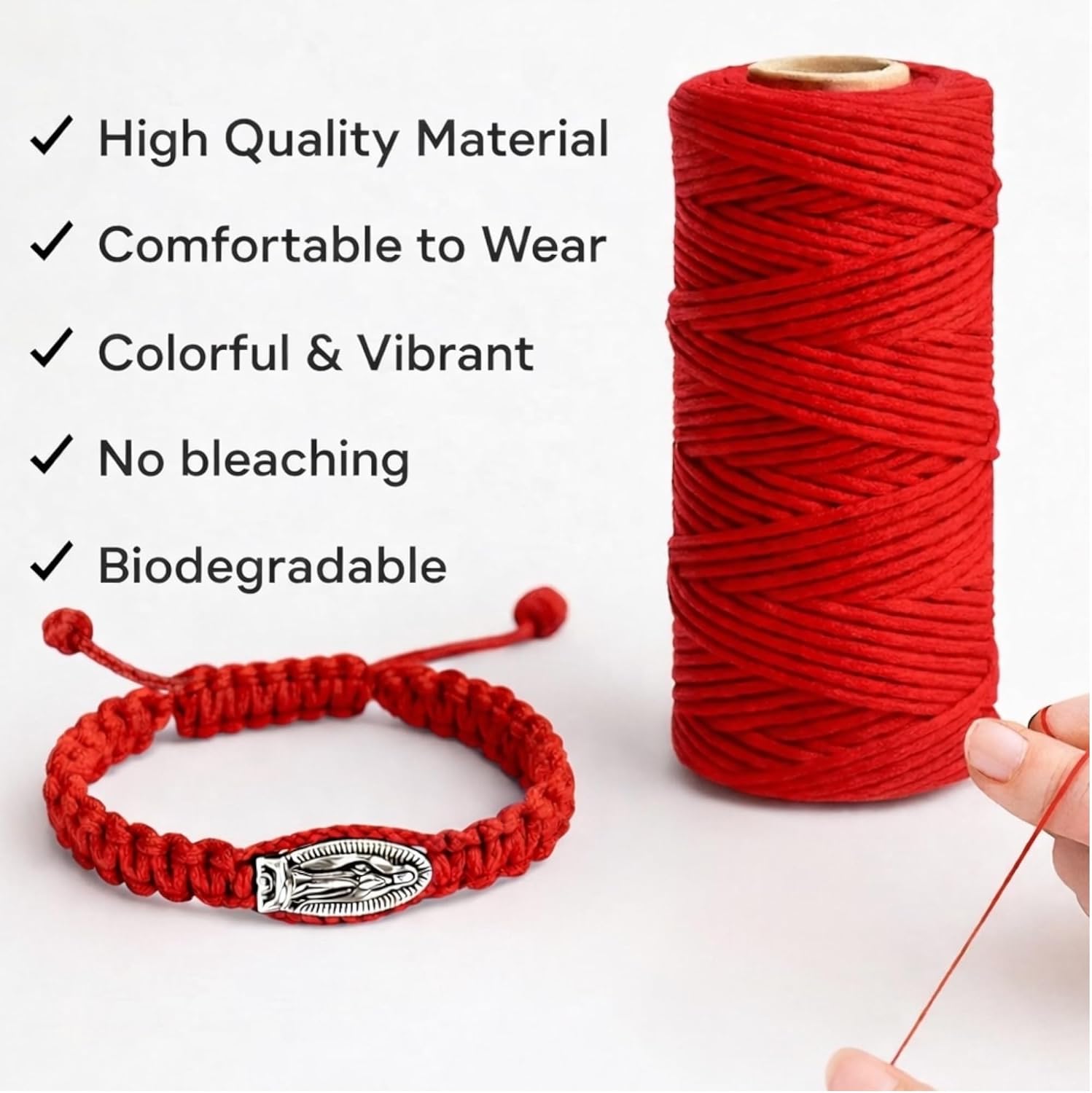 Liamlove Red string bracelet handmade of Our Lady of Guadalupe of San Benito for baby Our Lady against the evil eye.