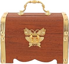 EXCEART 1pc Wooden Box Lock Storage for Home Lightweight Portable Change Organizer Practical Treasure Chest and Change