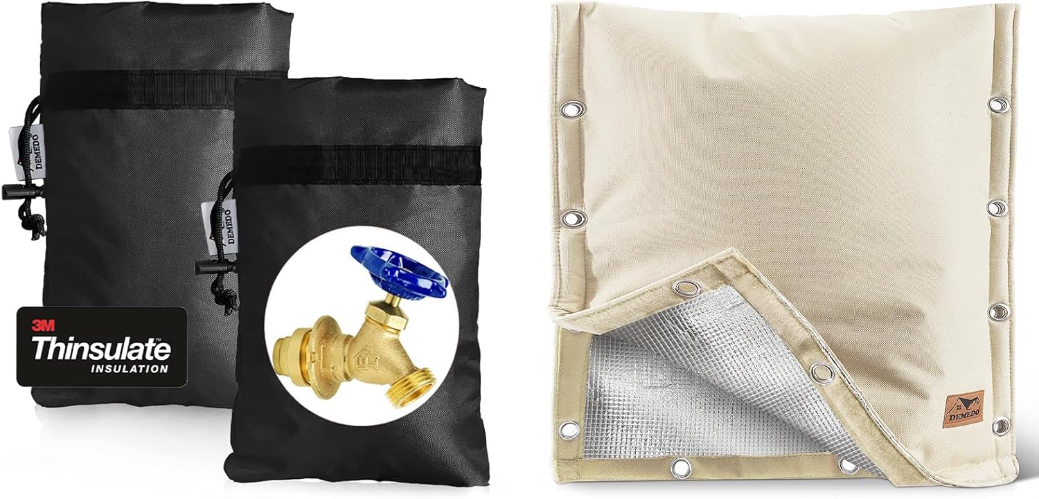 Enlarge Outdoor Faucet Cover for Winter Bundle with Backflow Preventer Insulation Cover