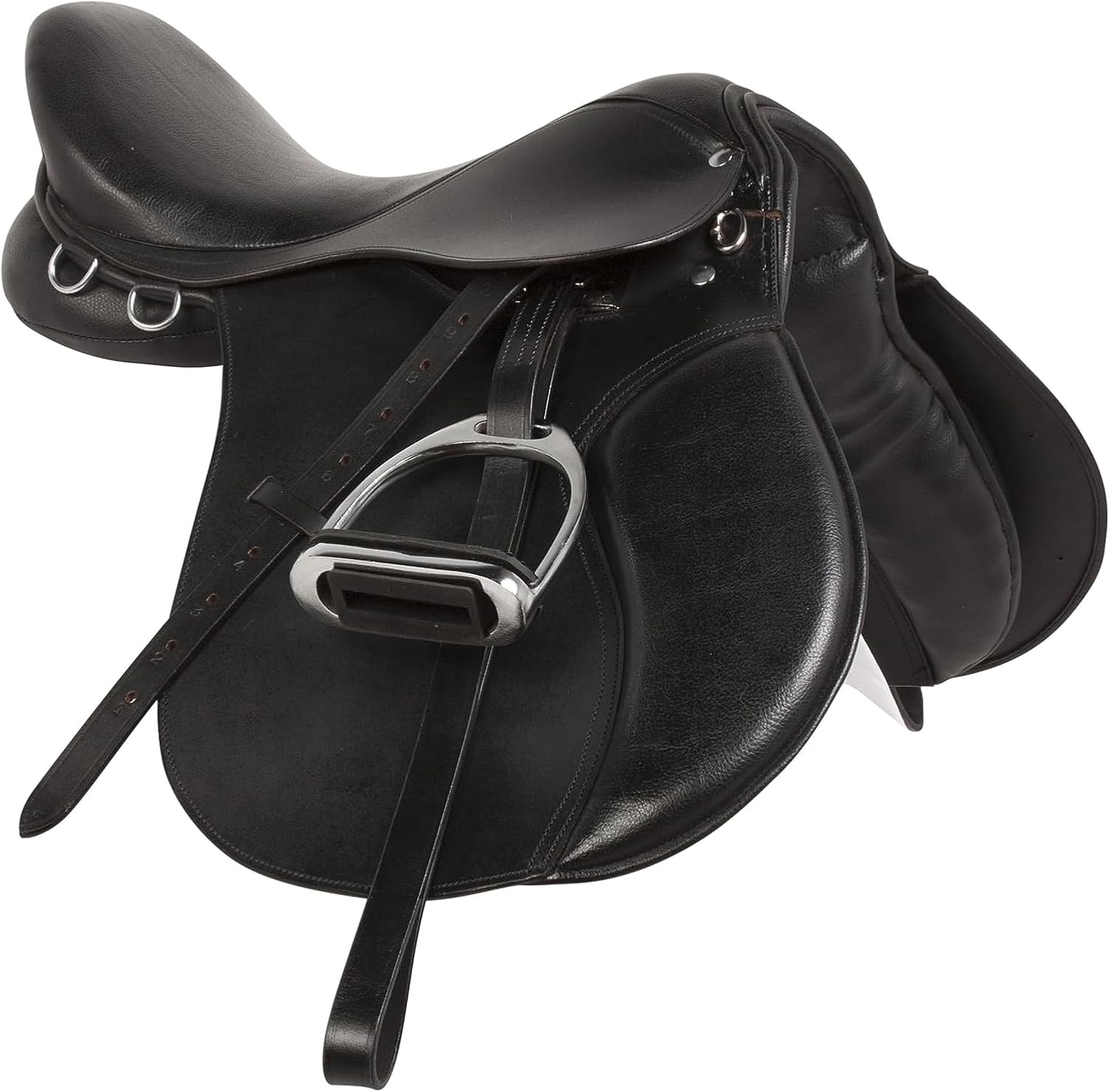 All Purpose Black Premium Leather English Riding Horse Saddle Tack Kit Stirrup Girth 12 13 14 15 16 17 18 Brown ST-ES-007