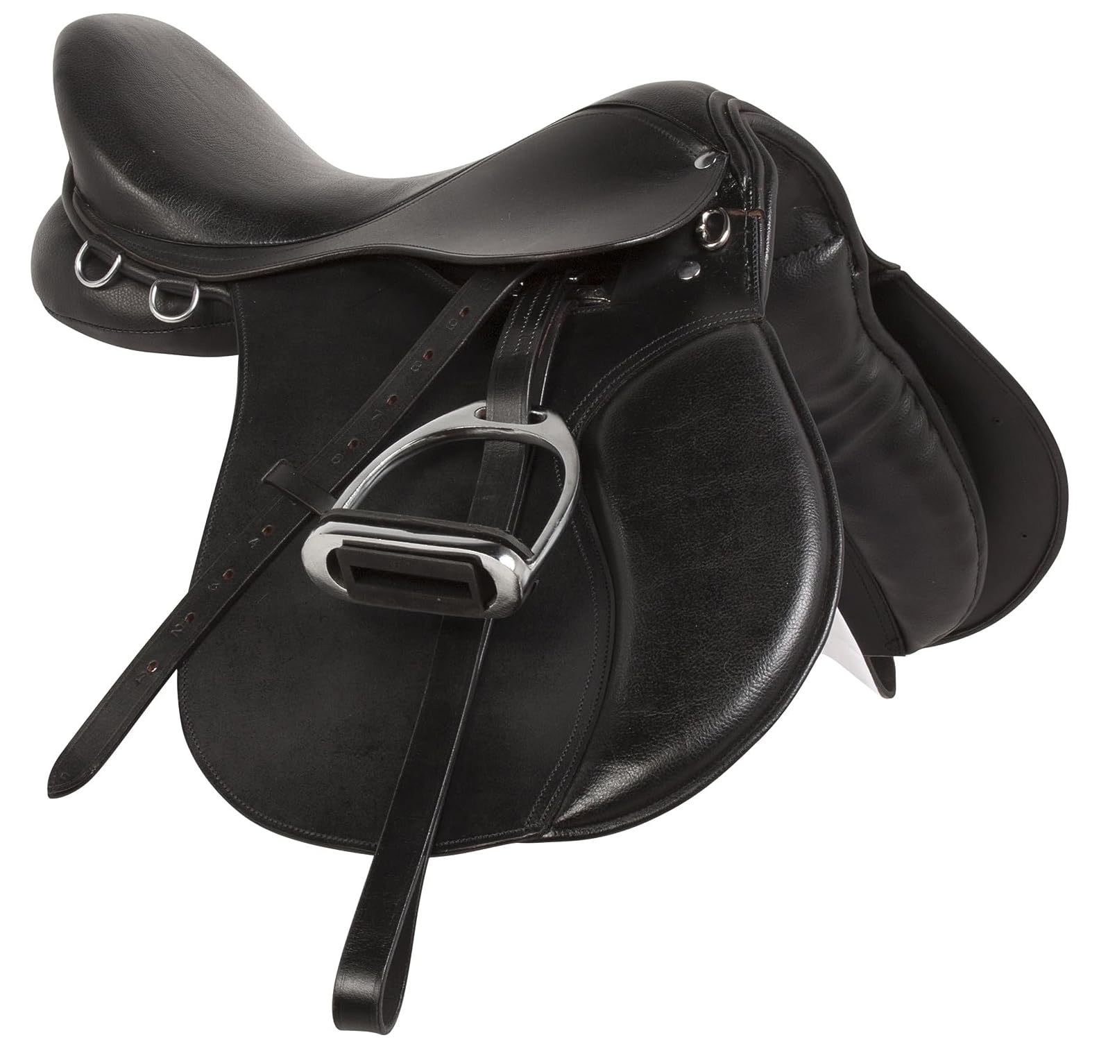 Sella per cavallo inglese in pelle per tutti gli usi, set di finimenti per cavalli da 12" a 18" ST-007 (12" Seat)