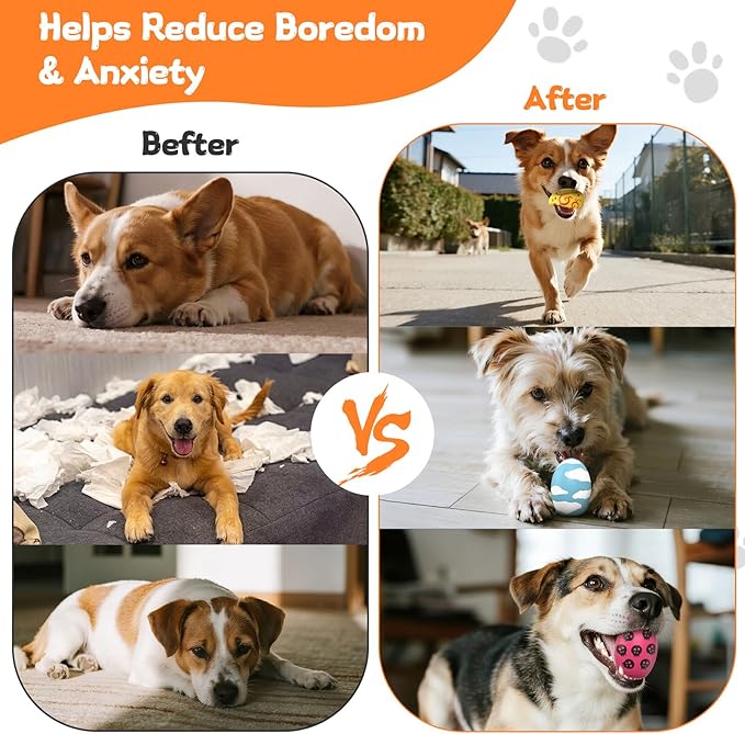 Juguetes para Perros Chirriantes, 9 Piezas, Pelotas Masticables Suaves miniatura 5