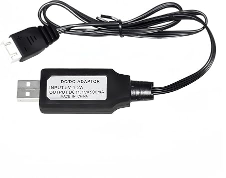 11.1V XH-4P 500mah USB Charger Cable for 11.1V 3S 3 Cell Lipo Battery RC Toys,Splatter Ball Gun, RC Car, RC Boat,RC Trucks and RC Plane