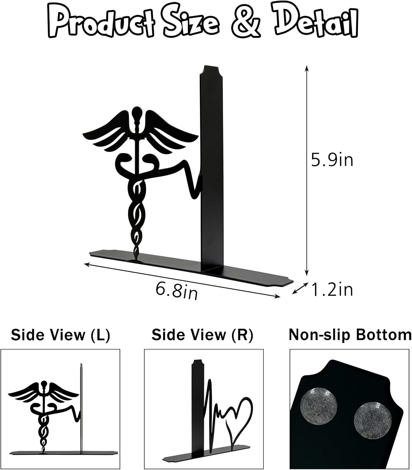 Medical Themed Bookends - Decorative Accessories for Doctor, Nurse, and Medical Office - Ideal Gifts for Nursing Students
