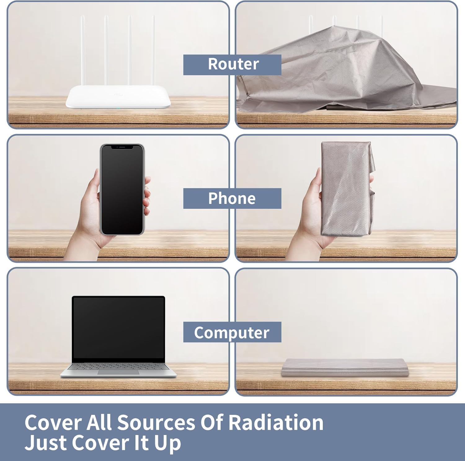 Vehipa Fabric Military Grade Protection Faraday Fabric 19.7" x 43" DIY Wireless Shield Fabric for WiFi, Cell, GPS