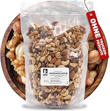 Bremer Gewürzhandel Nut Mix 1 kg of Cashew Kernels, Walnuts, Peanuts, Almonds and Hazelnuts, Unsalted - Nut Mix, Student Feed, Bulk Pack, Nuts without Salt, Student Food without Raisins