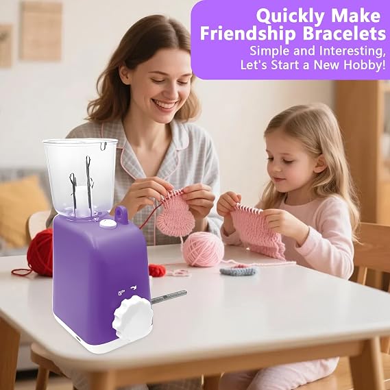 Electric Knitting Machine, I-Cord Knitter Machine, Automatic Weaving&Time-Saving and Efficient, for Fast DIY Crochet Knitting Projects, A Great Gift for Mom, Grandma, and Friends (Pink)