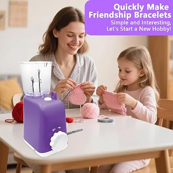Electric Knitting Machine, I-Cord Knitter Machine, Automatic Weaving&Time-Saving and Efficient, for Fast DIY Crochet Knitting Projects, A Great Gift for Mom, Grandma, and Friends (Pink)
