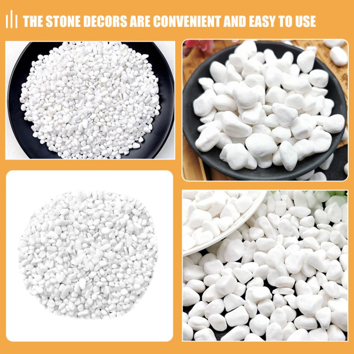 White Decorative Stones 1 Pound Stone Topdressing Cover for Aquariums