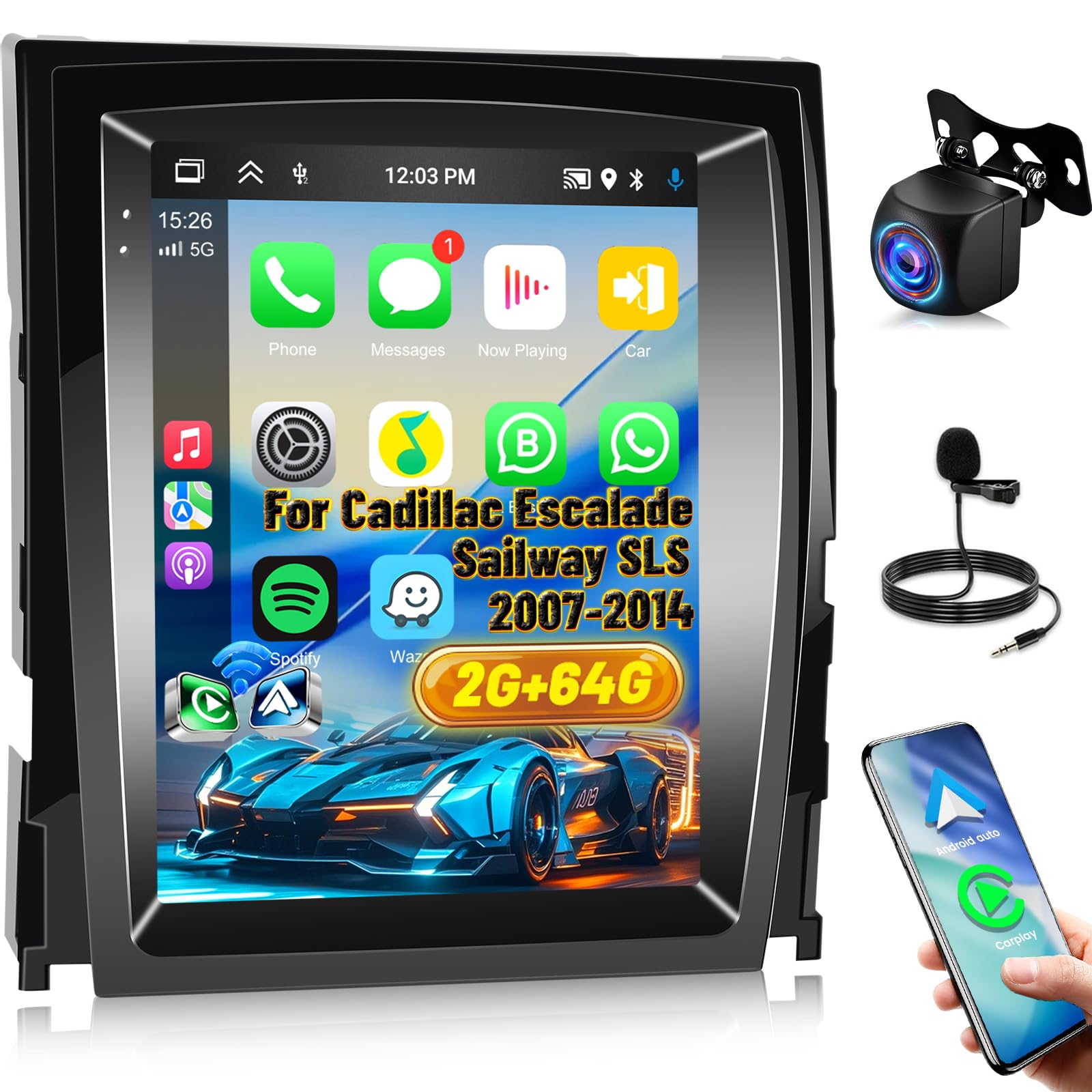 Amazon.com: [2+64] Volxcereo Car Radio for Cadillac Escalade