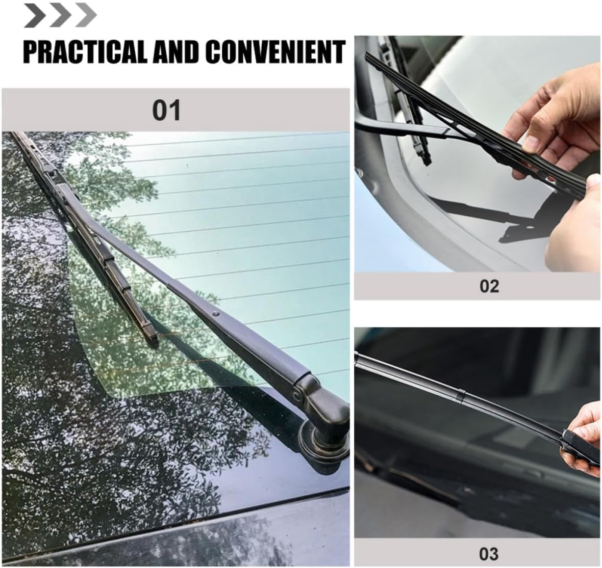 NUOBESTY 10pcs Rubber Windshield Wiper Blades Replacement Strips for Car, Weather Resistant and Easy Installation Wiper Refills Rubber Strips for Windshield Cleaning