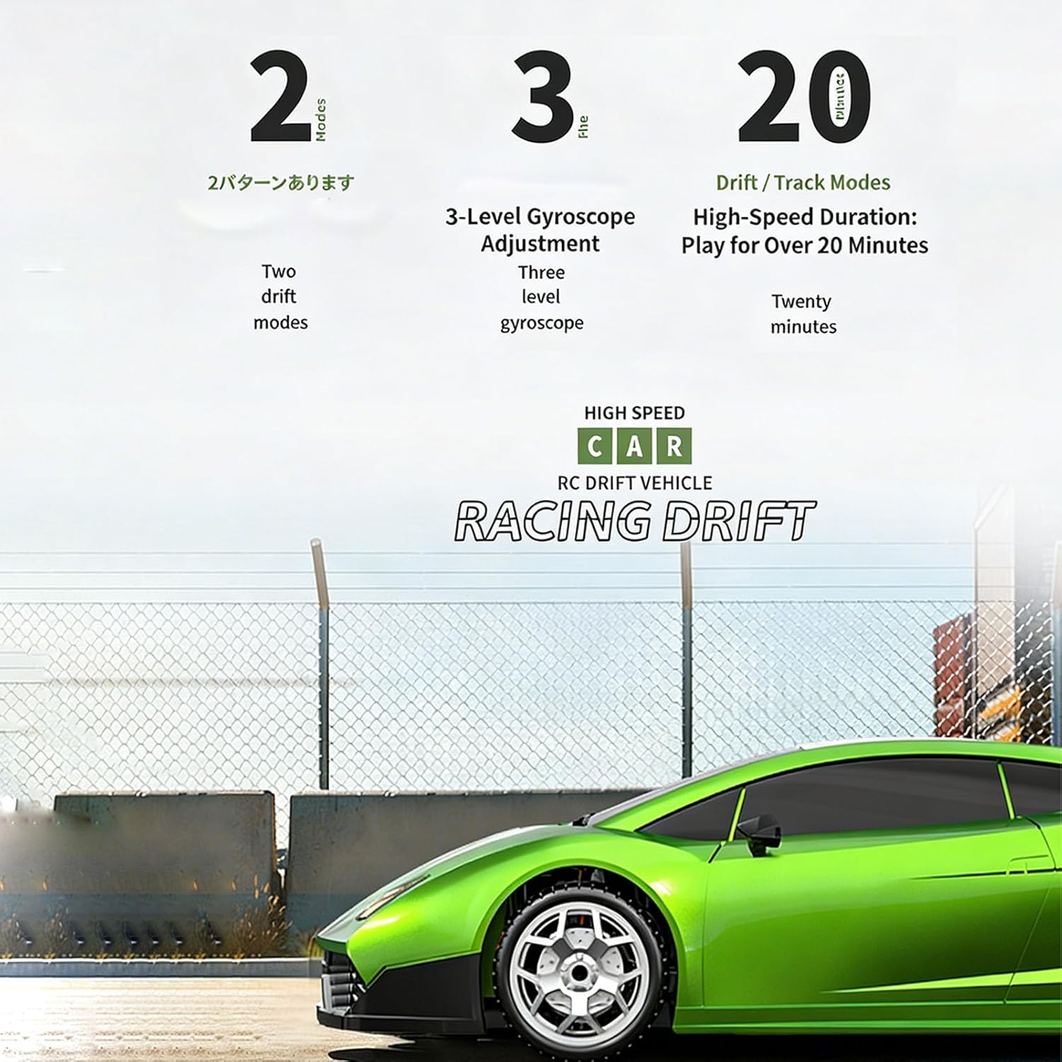 RC Drift Car, 1/43 Scale Mini Remote Control Car with 3 Level Adjustable Gyro and 2.4GHz, 4WDHigh Speed Racing Cars for Adults