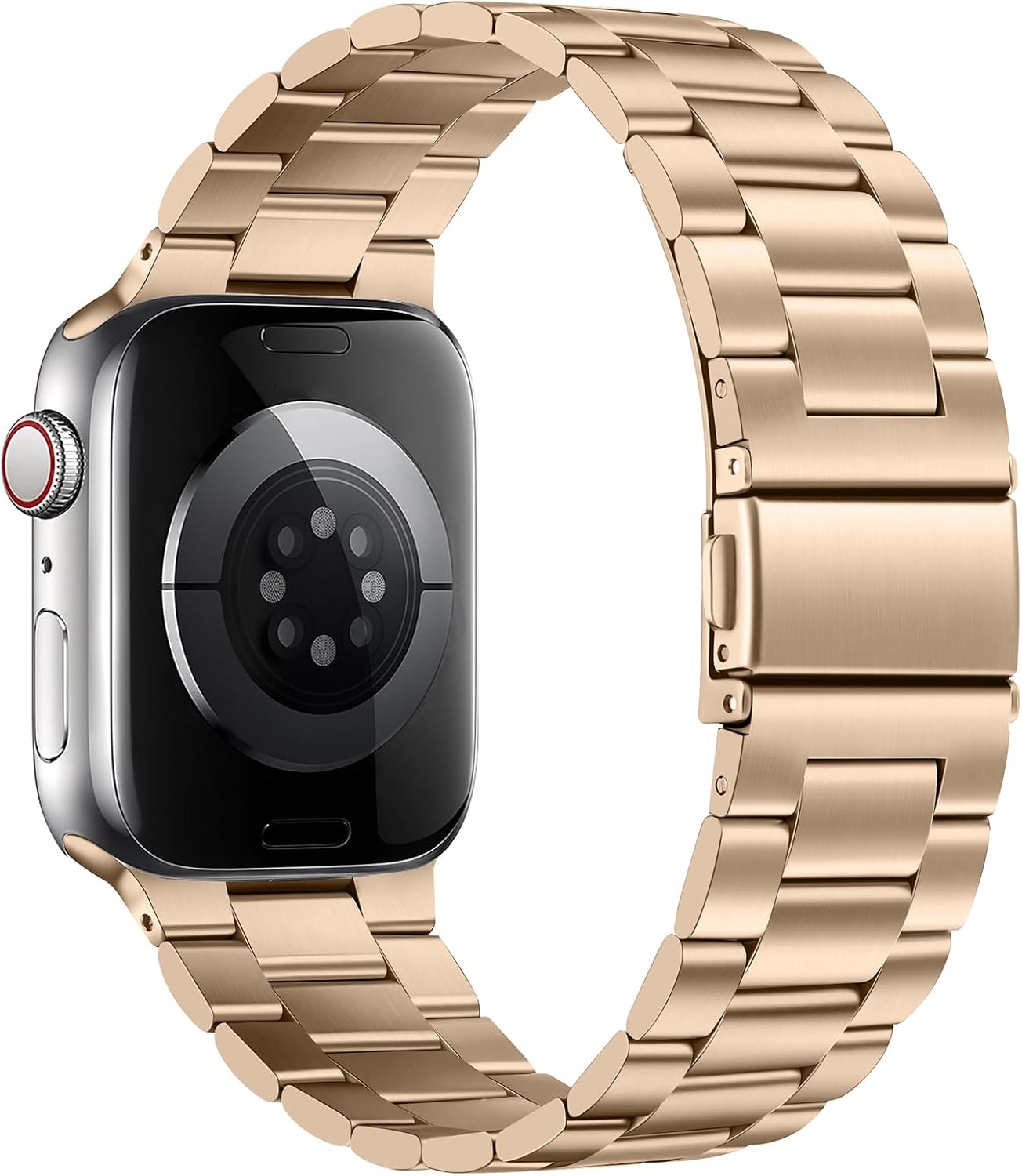 Anlinser No Tool Needed Bands Compatible with Apple Watch Band 42mm 41mm 40mm 38mm for Women Men, Stainless Steel Metal Strap Designed for Series 11 10 9 8 7 6-1 SE (Gold) - Image 4