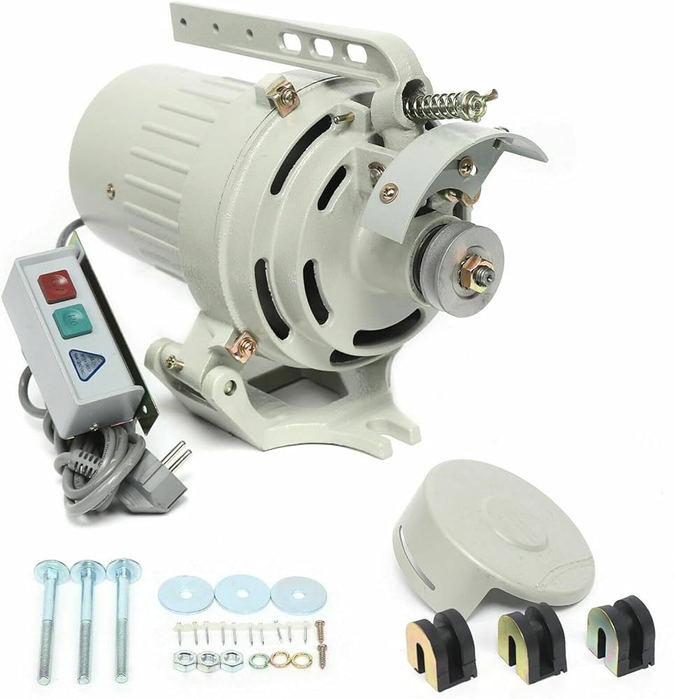 Moteur électrique 400W Pour Machine à Coudre Industrielle - 220V, 2850 Tr/min, 1 Phase - Avec Cordon 2.5m Et Interrupteur - Modèle DOL12H