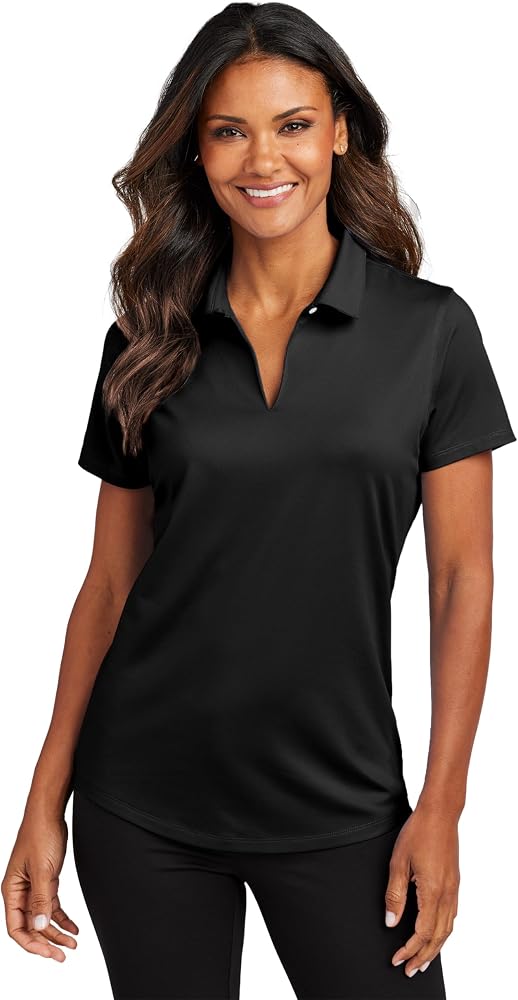 Port Authority Women's City Stretch Short-Sleeve Polo Shirt Black