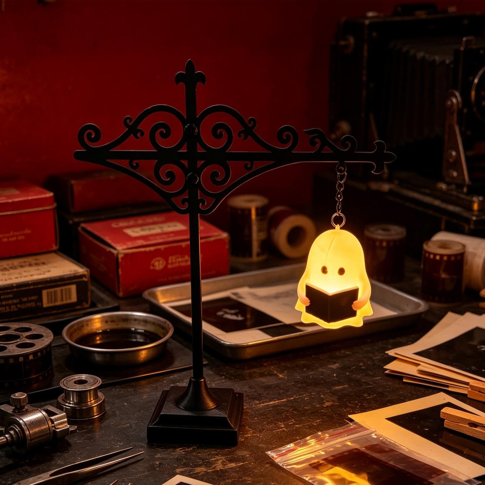 Biblioteka latarnia LED dekoracyjna lampa półka na książki czytanie książek