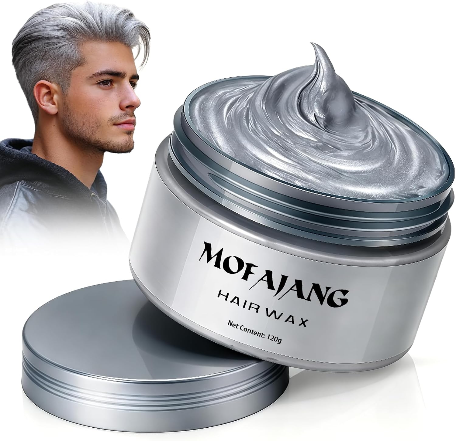 Cera gris temporal lavable 120g para cabello - Geruicee