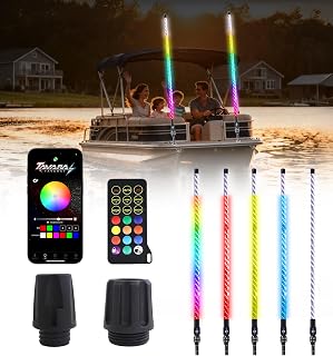 4FT Multi Color LED Boat Navigation Lights w/Dual Control for Yacht Pontoon
