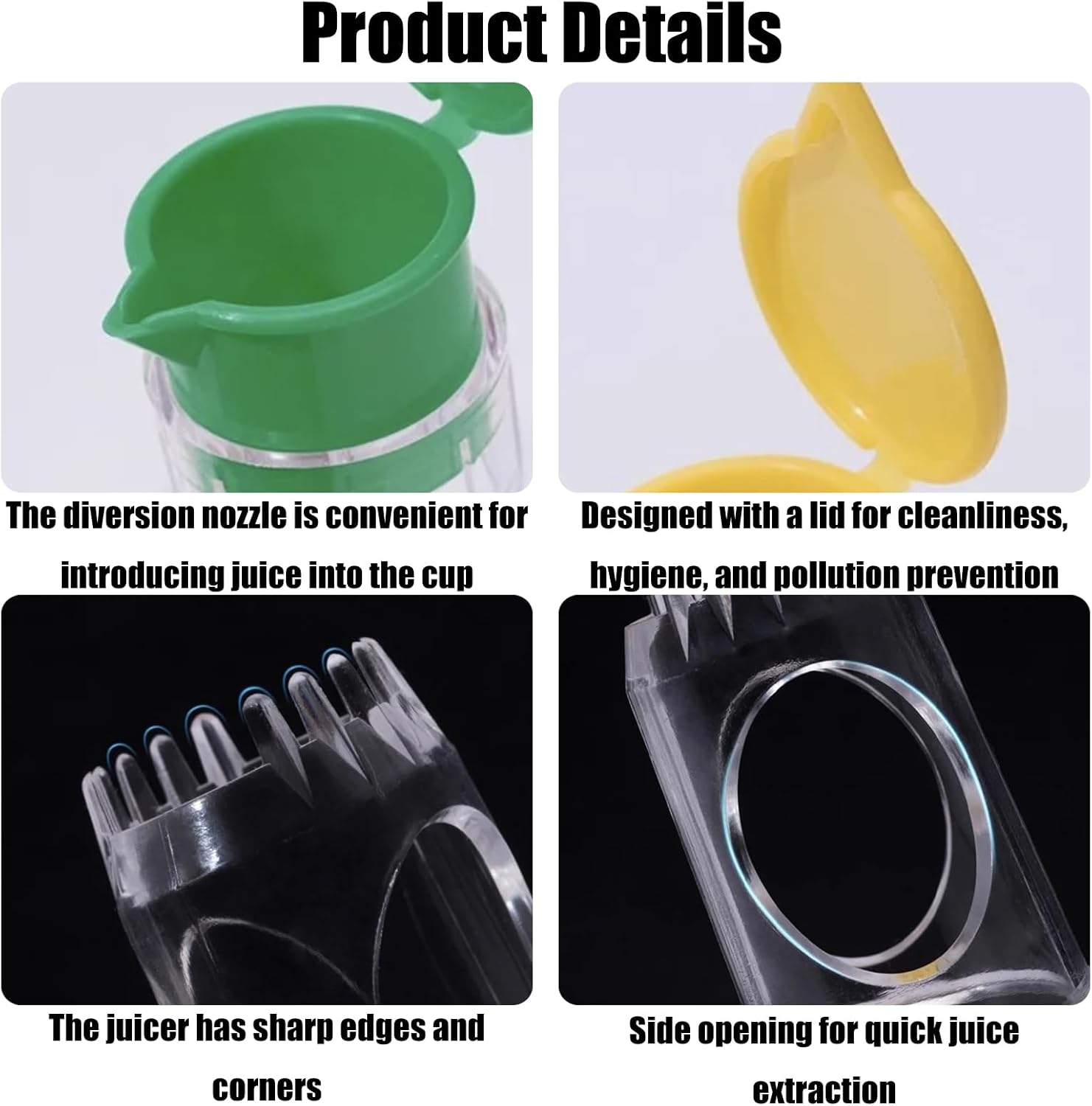 Screw-Top Lemon Squeezer, 4PCS Manual Juicer with Filter, Portable Citrus Juicer for Lemon/Lime/Orange Food Grade Lime Squeezer BPA-Free Easy to Clean & Carry