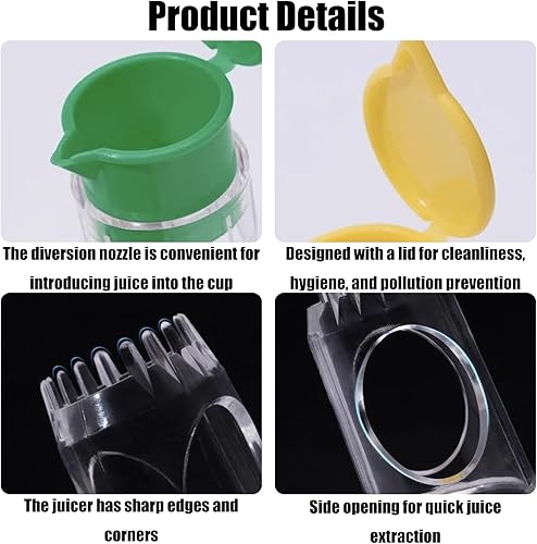 Miniatura 4 de Exprimidor de limón con tapa de rosca, exprimidor manual de 4 piezas con filtro, exprimidor de cítricos portátil para limónlimanaranja, exprimidor